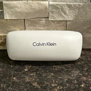 Calvin Klein Eyeglasses Case Hard Shell Clamshell Protective White NWOT - Picture 1 of 6