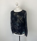 Mint Velvet Black Lace Layered Top Long Sleeve Sheer Sz 10 UK Ladies