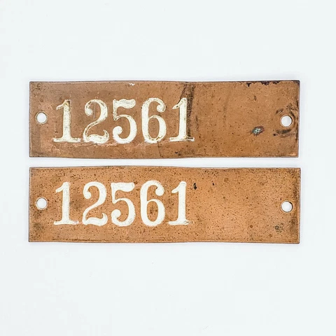 Vintage Copper Plate Historical Mailbox Numbers 12561 Cover