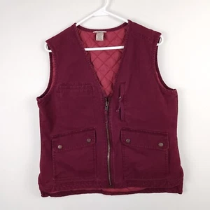 Duluth Vest Mens Medium Purple Zip Canvas Fishing Hunting Safari Utility Pockets - Picture 1 of 9