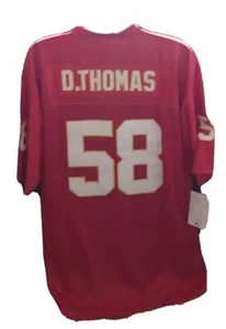 Maglietta Rossa Derick Thomas KC Capi Mitchell & Ness Uomo 50 Grande #58 - Foto 1 di 5