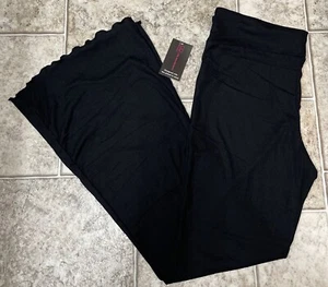 NWT Womens Black No Boundaries Ribbed Flare Pajama Lounge Bottom Pant XXXL 21 - Picture 1 of 12