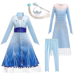 2020 NEW Elsa Costume Halloween Party Dress & Cosplay Set for girls 2-11 Years - Picture 1 of 12