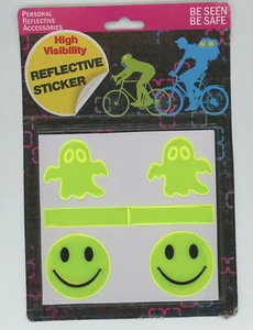 5 pegatinas reflectantes plástico amarillo limo aproximadamente 2"" a 5"" peeling n stick nuevo B4-C6 - Imagen 1 de 2