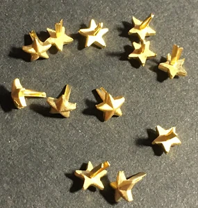 Lot of 15 Gold Stars ribbon/medal attachments gold surface 3/16" Mil. Surplus - Picture 1 of 2
