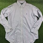 Polo Ralph Lauren Classic Fit Purple Striped Cotton Dress Shirt Men?S 16.5 34/35