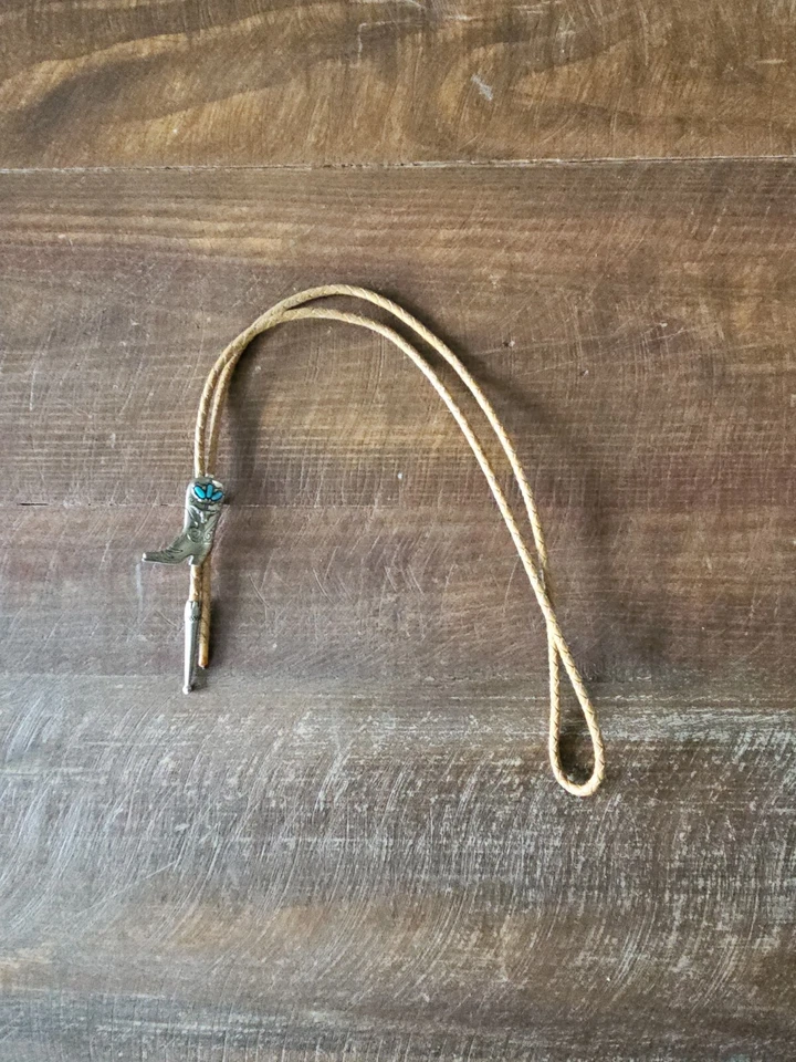 Corbata Western Bolo vintage - cuero trenzado - bota de vaquero  Foto 1 de 4