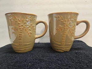 Set Of 2 Tabletops South Beach Handcrafted Coffee Mugs Pre-owned - Picture 1 of 10