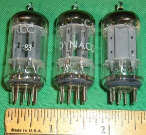 3-Telefunken Dynaco 12AX7 ECC83 Twin Triodes SMOOTH PLATES! 1960's Hickok Testd - Picture 1 of 11