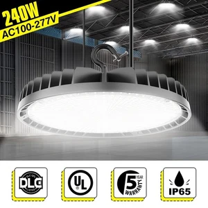 240W UFO Led High Bay Light Factory Garage Warehouse Commercial Lighting Fixture - Picture 1 of 14