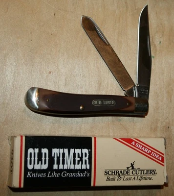 Vintage SCHRADE OLD TIMER 94OT 2 Blade Trapper Knife NEW w/BOX Made In USA - Image 1 of 4