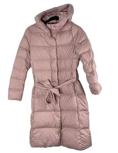 Uniqlo Women's Puffer Coat Size Extra Small Pink Down Quilted Hooded Outdoor - Picture 1 of 13
