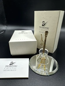 Guitarra Acústica Swarovski Crystal Memories y Soporte con Borde Dorado Caja Original - Imagen 1 de 4
