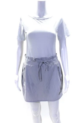 Athleta Women's Drawstring Elastic Waist Pockets Mini Skort Gray Size 6 - Image 1 of 4