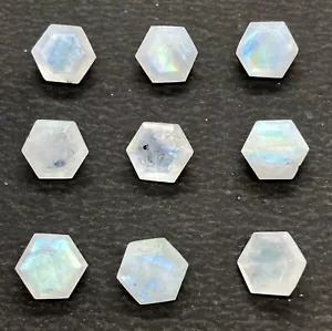 Piedra lunar arco iris corte hexagonal AAA piedra preciosa natural suelta para hacer todas las joyas - Imagen 1 de 16