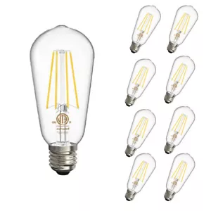 LED Edison Bulbs Vintage Bulbs E26 60W Equivalent 4000K 800LM ETL Listed 8 PCS - Picture 1 of 12