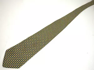 J.Crew Herren Krawatte Krawatte schwarz gelb Blumenmuster geometrisch 100 % Seide 58 Zoll - Bild 1 von 4
