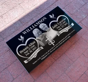 Lápida humana 12x24x0,45 pulgadas, lápida, marcador de tumba, diamante grabado - Imagen 1 de 24