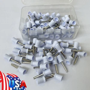 100 pieces Dental Rubber Prophy Tooth Polishing Cups brushes white polish US - Picture 1 of 12