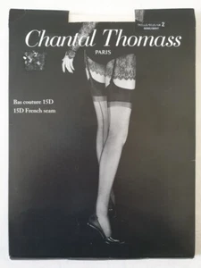 CHANTAL THOMASS BAS COUTURE PORTE JARRETELLE 15 DEN TAILLE 2 SOIE REF 8511 - Picture 1 of 2