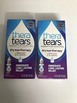NUEVO Gotas lubricantes para ojos Thera Tears Dry Eye Thera 0,5 fl oz (paquete de 2) EXP 2026+ Foto 1 de 4