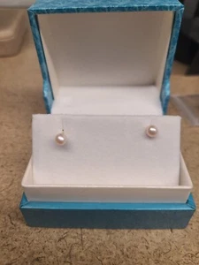 Maui Divers Freshwater White Pearl Earrings in 14K Gold - 4-5mm - Picture 1 of 4