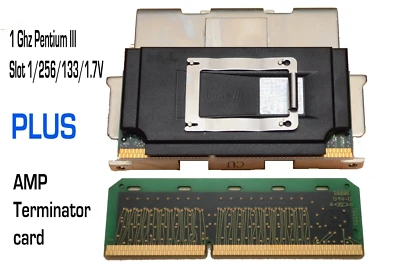Usado-Paquete (1) Placa Terminator Intel Pentium III (Ranura 1) 1.0ghz SL4BS y AMP Foto 1 de 4