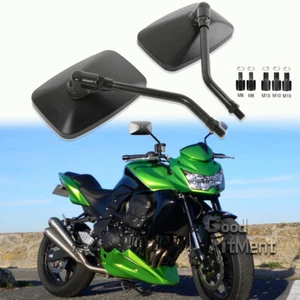 Motorcycle Rear View Mirrors Rectangle Set For Kawasaki Z900 Z800 Z1000 ZRX1200 - Picture 1 of 18