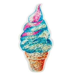 Mono Quick 06432 Ice Cream Glitzer, Softeis Patch Bügelbild Sticker Aufnäher - Bild 1 von 4