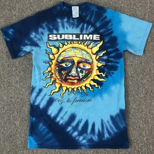 Sublime T Shirt Mens Small Blue Tie Dye 40 Oz. to Freedom Gildan 100% Cotton - Picture 1 of 11