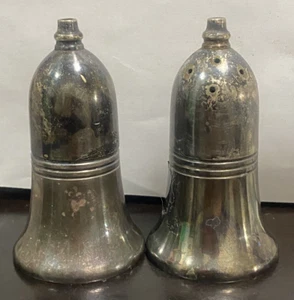 VINTAGE EPNS A1 Sheffield Art Deco Silver Salt & Pepper Shakers - Picture 1 of 11
