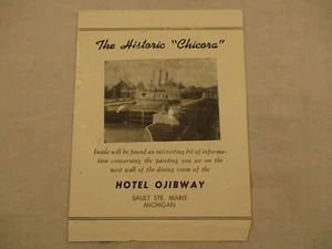 Vtg Booklet Hotel Ojibway Sault Ste Marie MI Chicora Steamer Steam Boar - Picture 1 of 4