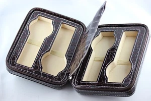 Estuche de reloj caja de reloj estuche de viaje caja de reloj para 4 relojes marrón cuero sintético cuero de cocodrilo - Imagen 1 de 12