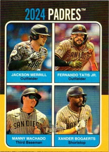 2024 Topps Heritage Merrill Tatis Machado Bogaerts #75TQ-6 1975 Team Quad Padres - Picture 1 of 2
