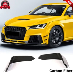 For Audi TT RS TTRS 16UP Carbon Fiber Front Bumper Splitters Air Vent Cover Fins - Picture 1 of 12