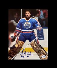 Edmonton Oilers Grant Fuhr signed 8x10 W/PSA/ COA HOF Inscription 