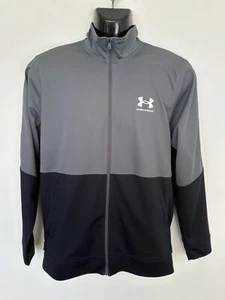 UNDER ARMOUR Men's UA Pique Full Zip Track Jacket Grey / Black M BNWT RRP $85 - Picture 1 of 8