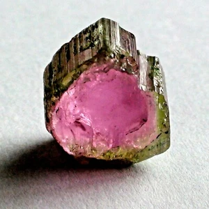 RARE! 9.70 CT NATURAL GENUINE MINE ROUGH UNHEATED BI-COLOR TOURMALINE GEMSTONE. - Picture 1 of 12