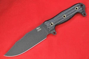 Busse Custom ASH1 Variant .235” Black Crinkle INFI Blade, Standard Black G10 - Picture 1 of 13