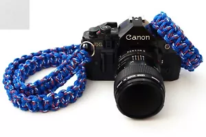 NEW BLUE CAMERA 48" NECK STRAP POLYPROPYLENE DSLR MIRRORLESS SONY CANON FUJI - Picture 1 of 9