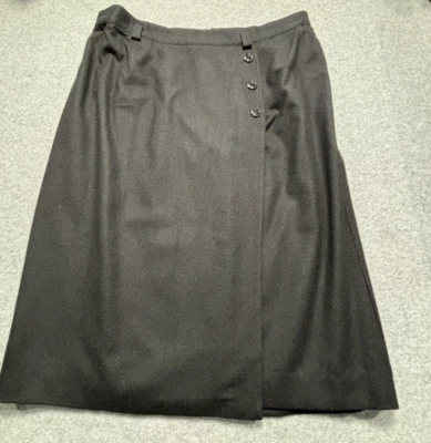 Norton McNaughton Womens Skirt 39x30 Midi Length Wool Front Slit Side Elastic 22 - Image 1 of 4