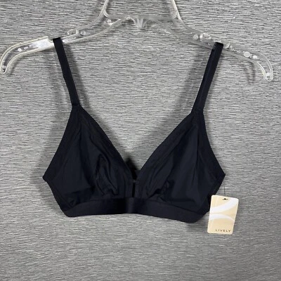 Sujetador Lively negro azabache sólido sin cables talla 1 nuevo Foto 1 de 4