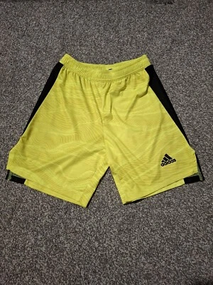 Manchester United MUFC Goalkeeper Adidas shorts yellow  (11-12 years) Boys  - Image 1 of 3