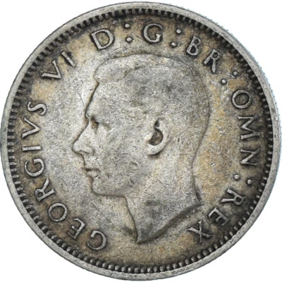[#1022508] Coin, Great Britain, George VI, 6 Pence, 1940, VF(30-35), Silver, KM: - Image 1 of 2