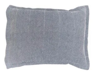 Elisabeth York TWO Tabor Ink Standard Shams Herringbone Navy White 20" x 26" New - Picture 1 of 12