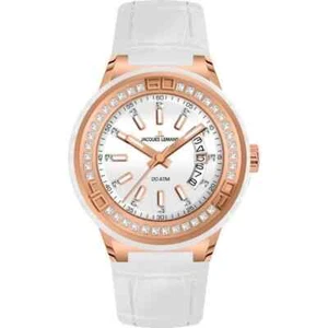 MONTRE Femme JACQUES LEMANS Boitier or rose avec pierre Swarovski 279,00€ NEUVE - Bild 1 von 6