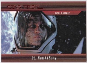 STAR TREK CLASSIC MOVIES HEROES & VILLAINS BASE CARD #42 LT. HAWK / BORG 240/550
