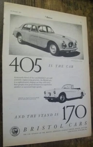 1955 Bristol 405 roadster convertible & sedan British-mag car ad - Picture 1 of 1