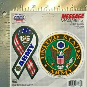 US ARMY 2"x4" RIBBON & 3 1/2" ROUND MAGNETS (VEHICLES, FRIDGES) - Bild 1 von 4