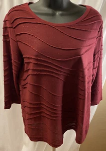Simply Vera Damen Größe M Lagenlook Rot Tunika Glitzer Rundhals - Bild 1 von 10